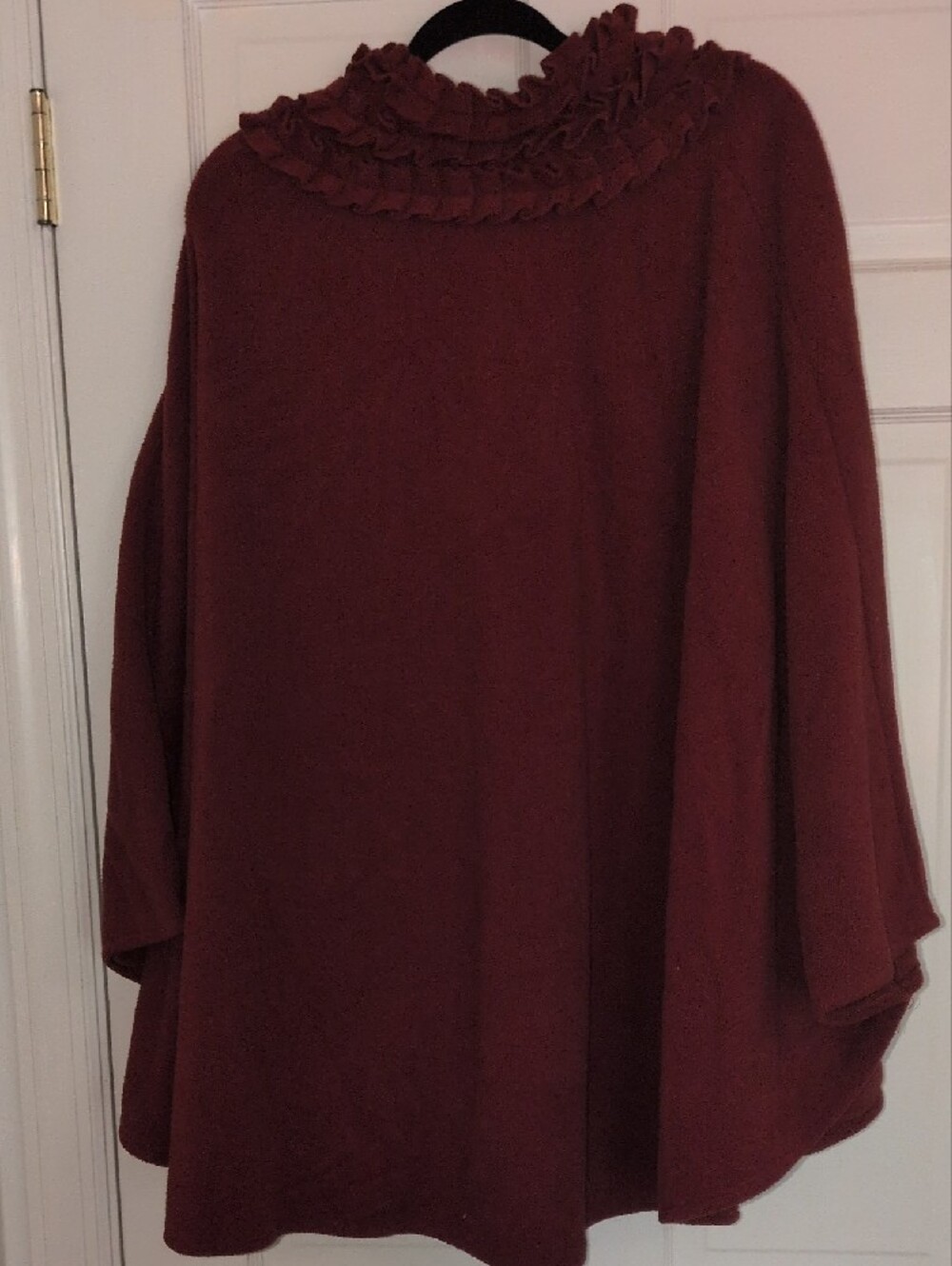 Midnight Velvet Red Ruffle-Trim Open Cardigan - Picture 6 of 7
